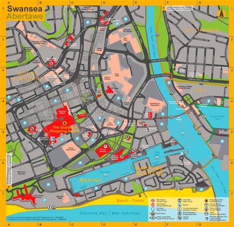 Swansea tourist map - Ontheworldmap.com