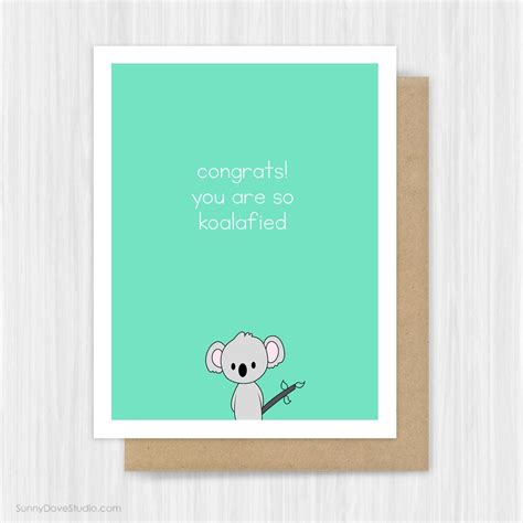 Funny Congratulations Card Pun Congrats Fun Graduation New Job