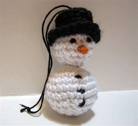 Snowman Ornament Crochet Snowman in Top Hat Christmas Tree - Etsy