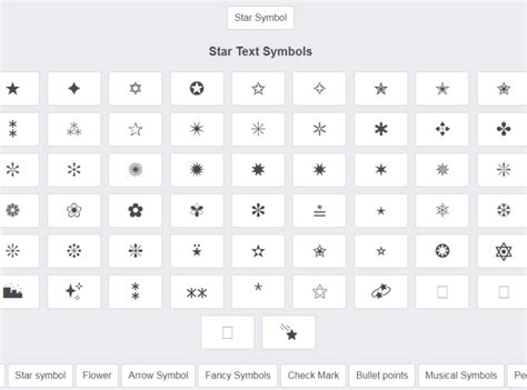 Copy and paste text symbols list - geracine