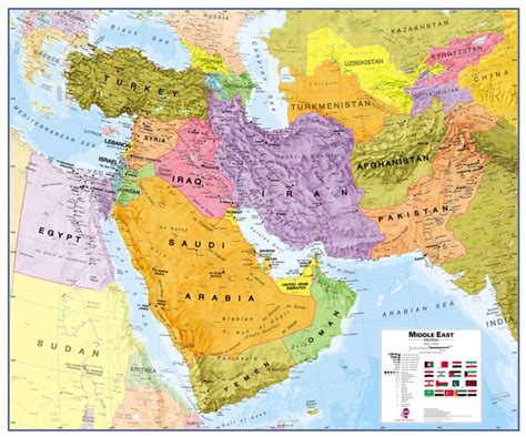 Middle East Political Map | Wall Map