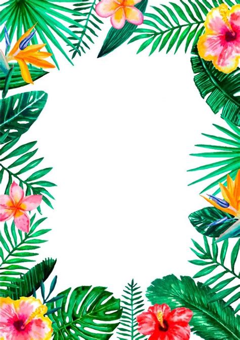 Premium Vector | Watercolor tropical floral border frame | Tropical frames, Floral border ...