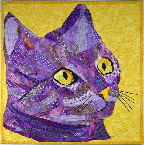 Complementary Colors Cat | CindyRQuilts - Textile Art