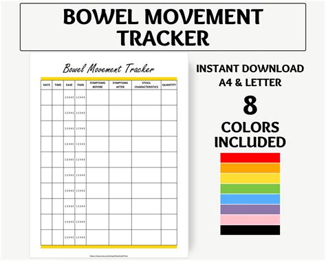 Free Printable Bowel Movement Record Chart