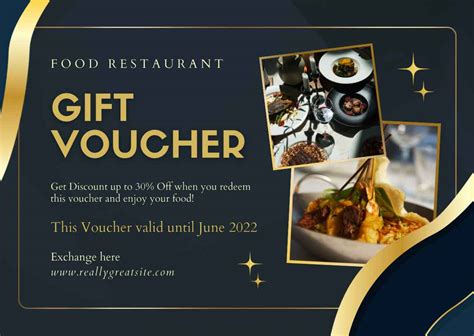 10201 Gift Voucher Food Restaurant - Template Care