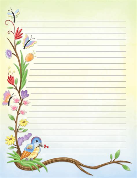 Free printable watercolor spring stationery in JPG and PDF formats. The statione… | Spring ...