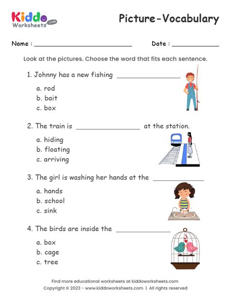 Free Printable ESL Picture Vocabulary Worksheet - kiddoworksheets