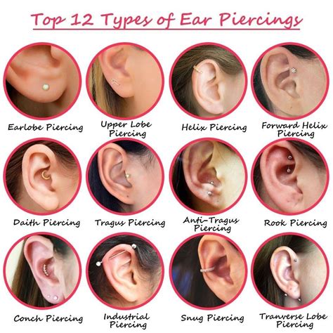 Ear Piercing Placement Chart