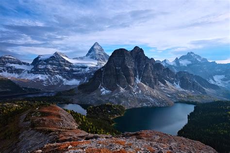 canada, British, Columbia, Alberta, Mt, Assiniboine, Mountains, Lakes, Forest, Snow, Sky, Clouds ...