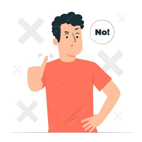 Free Vector | Man saying no concept illustration