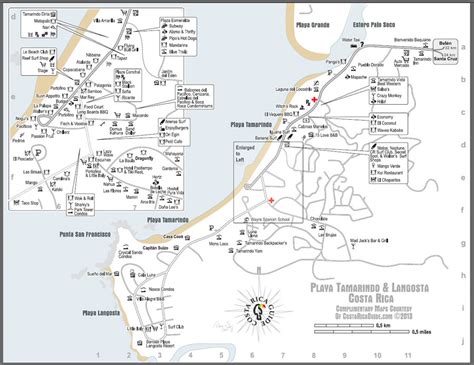 Tamarindo Beach & Langosta - free printable map