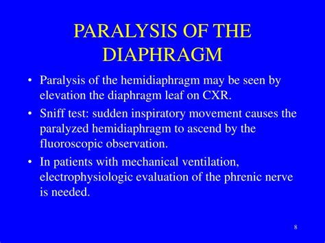 PPT - Diaphragmatic Function , Diaphragmatic paralysis, and Eventration of the Diaphragm ...