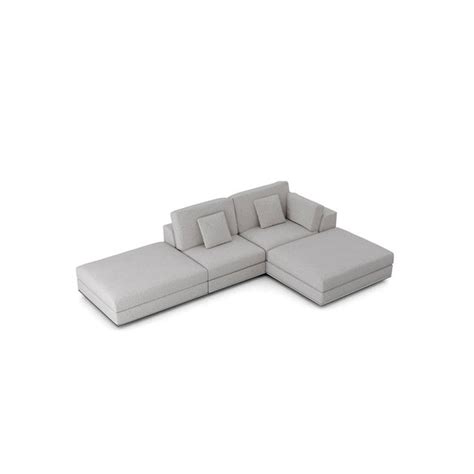 Contemporary Gray Modular Sectional Sofa and Ottoman | Chairish