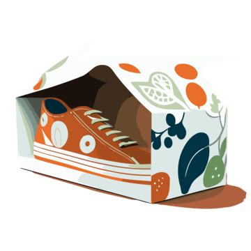 Shoe Box Vector, Sticker Clipart An Orange Cardboard Box With Sneakers Inside Cartoon, Sticker ...