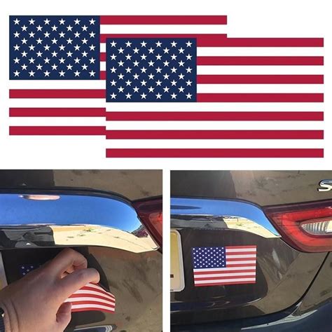 Pair tattered American flag decals left and right set Car Truck Motorcycle suv Graphics Decals ...