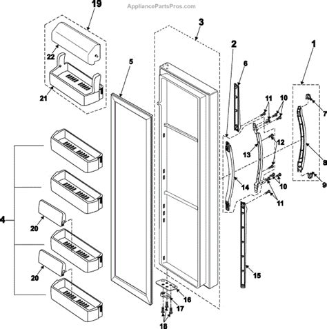 Parts for Samsung RS2545SH/XAA: Refrigeration Refrigerator Door Parts - AppliancePartsPros.com