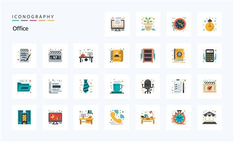 25 Office Flat color icon pack 19217190 Vector Art at Vecteezy