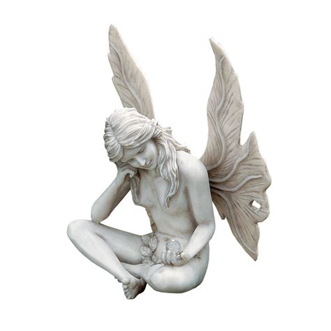 Design Toscano Gazing Secret Garden Fairy Statue, 10 Inch, Polyresin, Antique Stone for sale ...