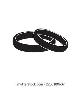 Wedding Rings Silhouette Black Vector Illustration Stock Vector (Royalty Free) 2238180607 ...