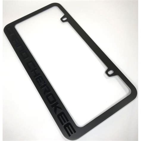 Jeep Grand Cherokee License Plate Frame - Black with Black Script