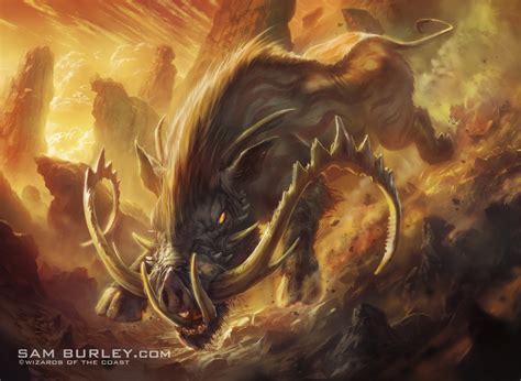 Bladetusk Boar MtG Art from Journey into Nyx Set by Sam Burley - Art of Magic: the Gathering