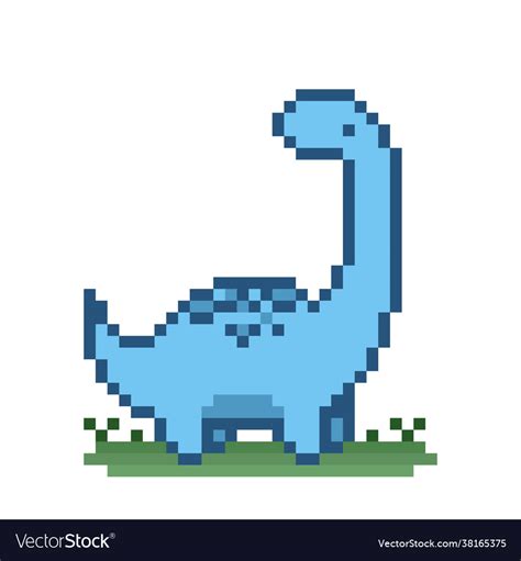 Pixel dinosaur image for game assets Royalty Free Vector