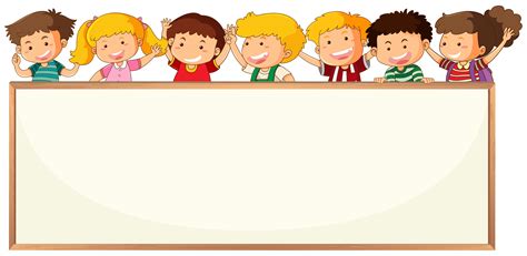 Children on blank frame template 374744 Vector Art at Vecteezy