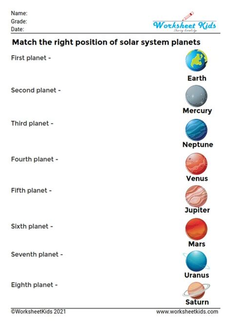 Solar System Worksheets 2nd Grade