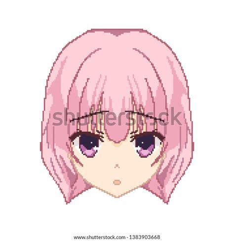 Pixel Art Anime Girls Face Squares Stock Vector (Royalty Free) 1383903668 | Shutterstock