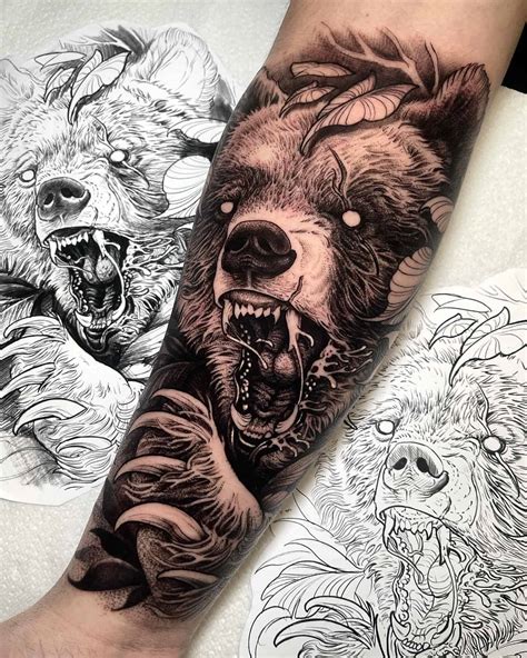 Top 82+ bear sketch tattoo latest - seven.edu.vn