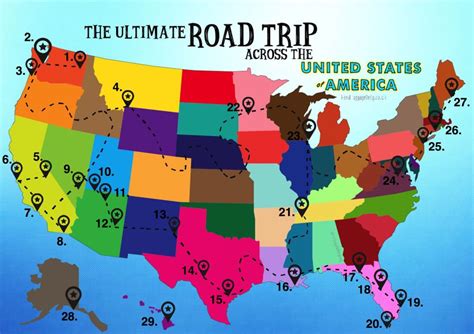 Road Trip Map Of Usa – Map Vector