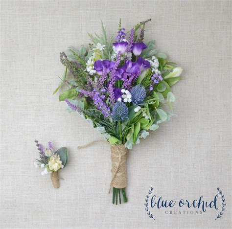 wildflower bouquet lavender bouquet wedding bouquet bridal