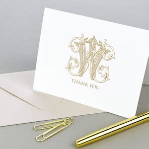 Monogram Stationary Monogrammed Thank You Cards Personalized Note Cards Set, Folded Notecards ...