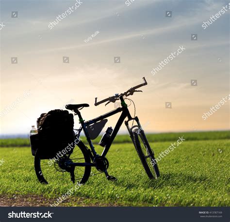 Bicycle Silhouette On Sunset Background Stock Photo 413787169 | Shutterstock