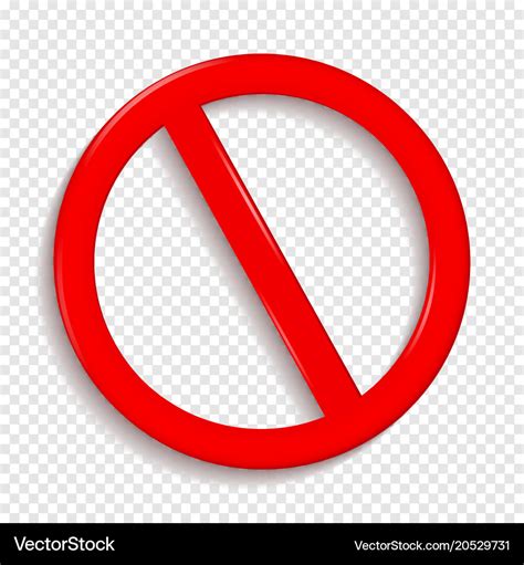 No sign isolated on transparent background Vector Image