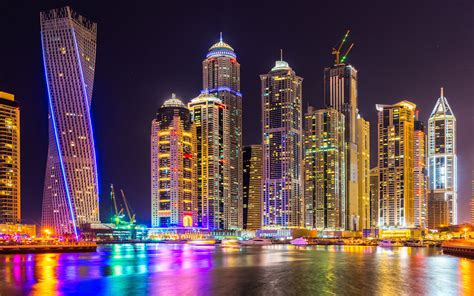 Dubai Buildings Night Lights Wallpapers - Wallpaper Cave