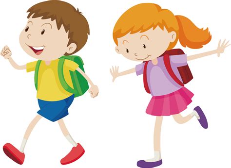 Download Royalty-free Walking Boy Clip Art - Cartoon Kids Walking - Full Size PNG Image - PNGkit