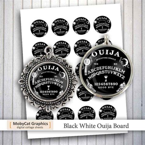 Ouija Board Black and White Printable Rounds