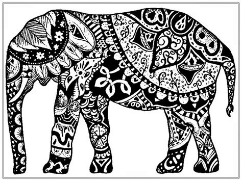 Tribal Elephant Coloring Pages at GetColorings.com | Free printable colorings pages to print and ...