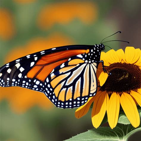 Monarch Butterfly on Sunflower · Creative Fabrica