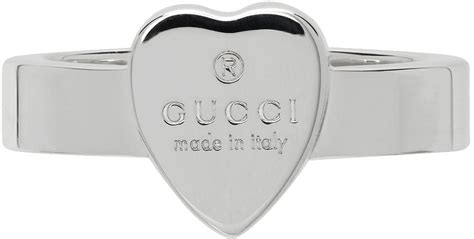 Gucci: Silver Heart Ring | SSENSE