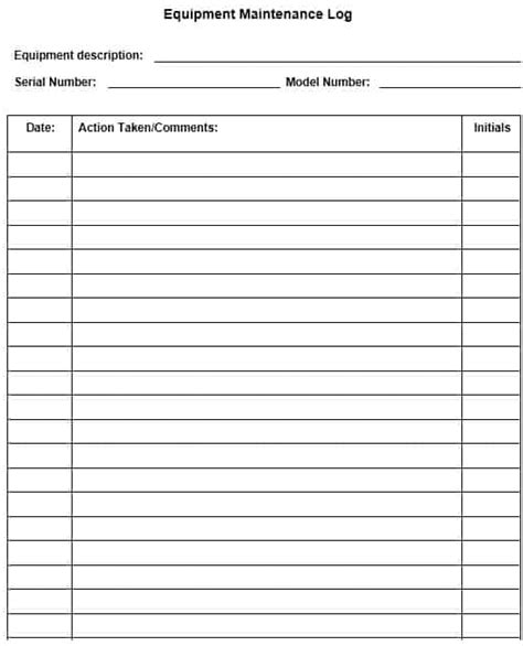 Equipment Maintenance Log Best Practices