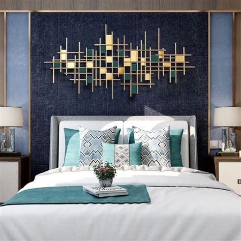 51.2" Modern Gold & Dark Green Metal Wall Decor Home Art for Living Room | Homary