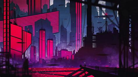 Neon City, Neon City Red HD wallpaper | Pxfuel