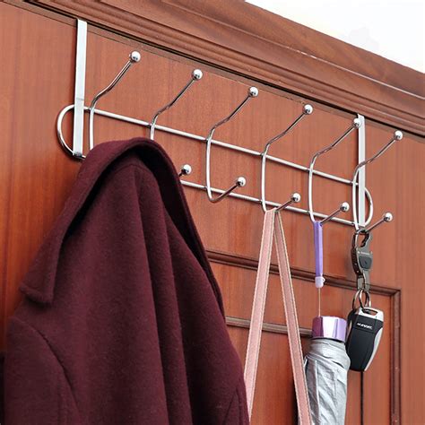 12 Hooks Bathroom Door Hanging Rack Kitchen Hanging Organizer Door Clothes Hanger Hooks Over ...