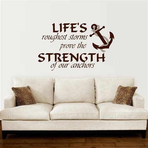 Anchor Wall Decal Quotes Nautical Sayings Wall Vinyl Sticker Bedroom Decor DIY Self adhesive ...