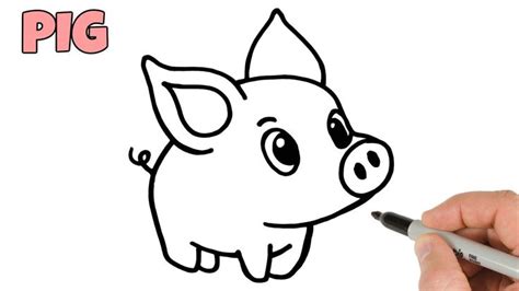 How to Draw a Piglet Baby Pig Super Easy | Cute animals drawings | Baby pigs, Cute baby pigs ...