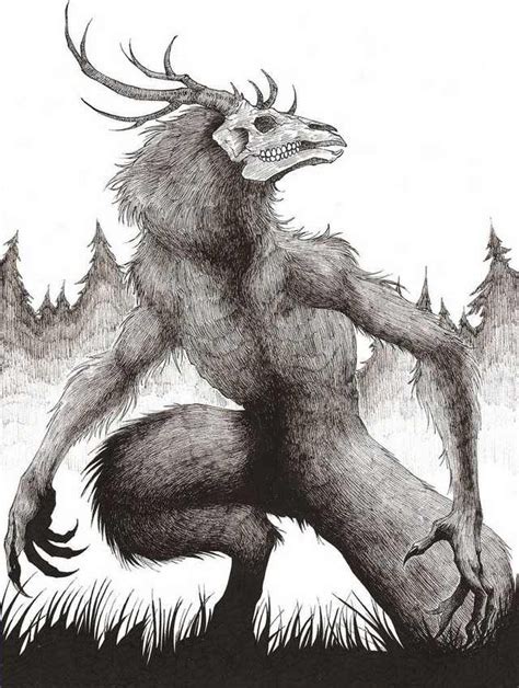 Wendigo - art post | Creature drawings, Mythical creatures art, Scary art