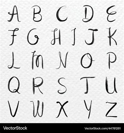 Cursive capital alphabet set calligraphy font Vector Image