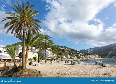 Port Soller Beach, Mallorca, Balearic Islands, Spain Editorial Photography - Image of outdoor ...